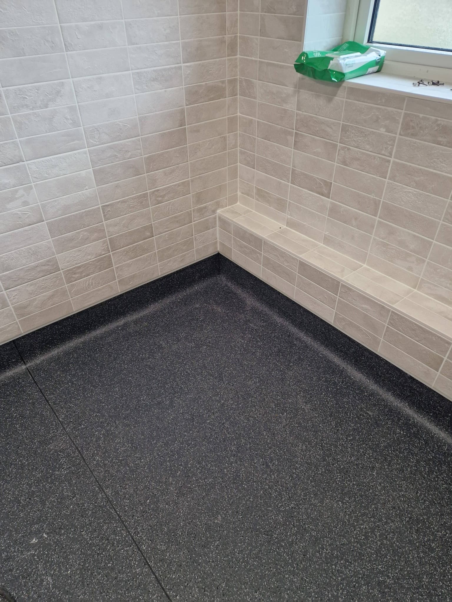 Commercial safety flooring installed in Derby — sealed perimeter and welded seam