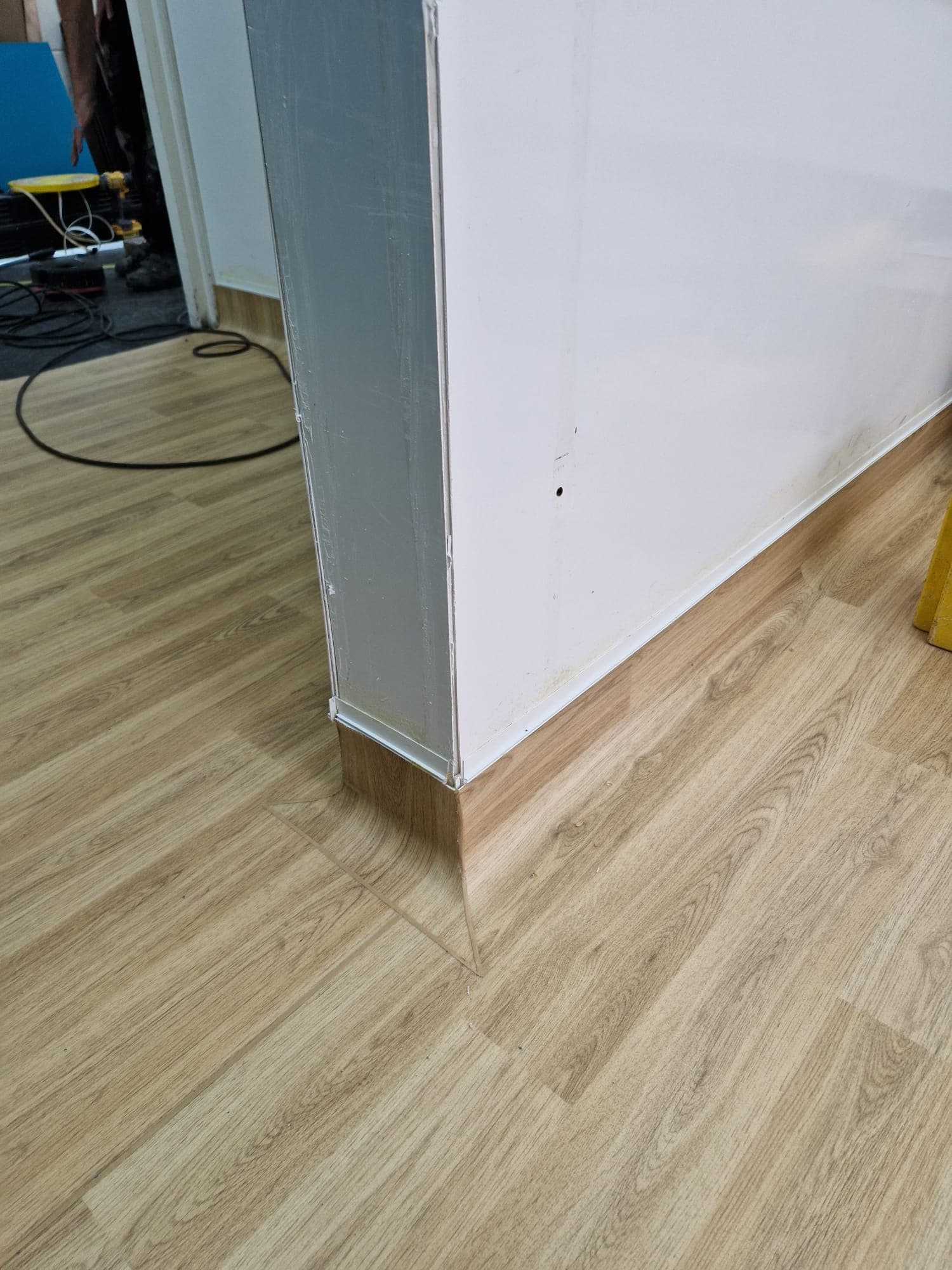 Hand-scribed door lining detail on engineered timber, Nottingham